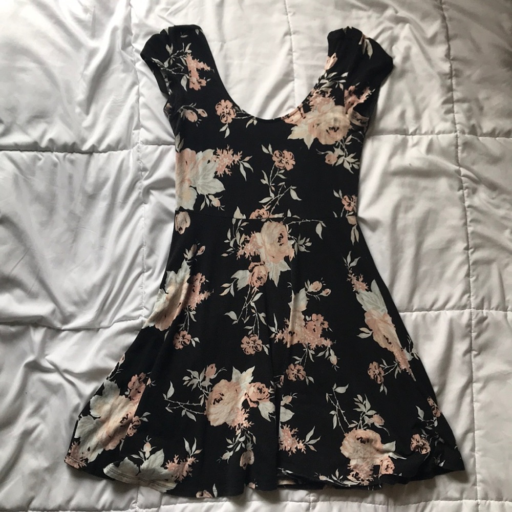 Floral black dress